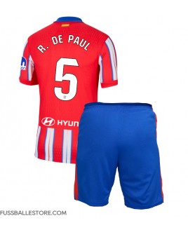 Günstige Atletico Madrid Rodrigo De Paul #5 Heimtrikotsatz Kinder 2024-25 Kurzarm (+ Kurze Hosen)